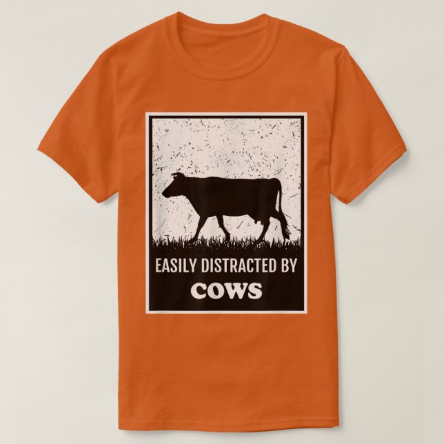 Camiseta Farm Funny Cow Lover Easily Distracted By Cows Far (Diseño del anverso)