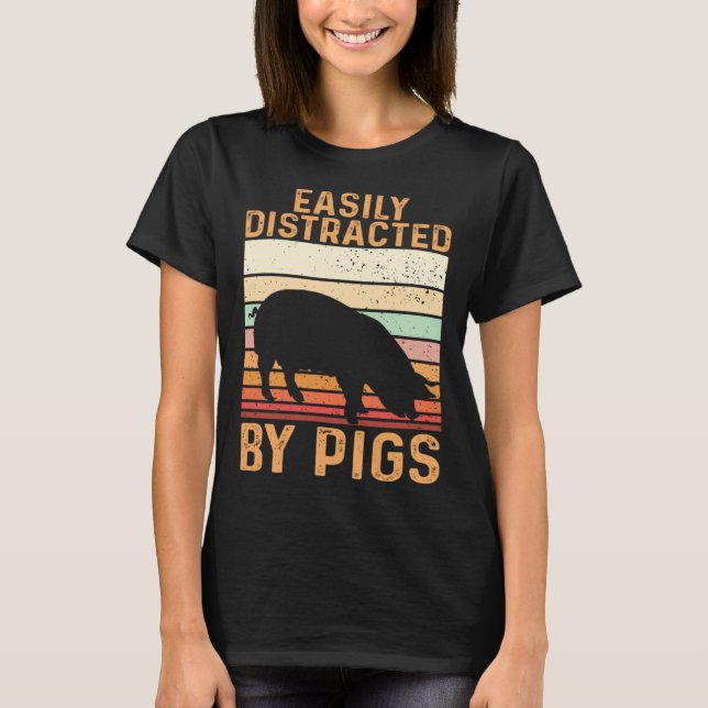 Camiseta Farm Kids Piglet Easily Distracted By Pigs (Anverso)