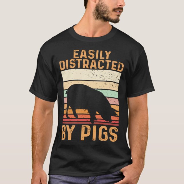 Camiseta Farm Kids Piglet Easily Distracted By Pigs (Anverso)