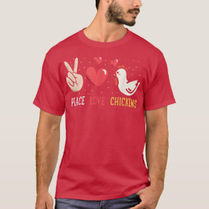Camiseta Farm Peace divertida amor Pollos Gráficas mujeres