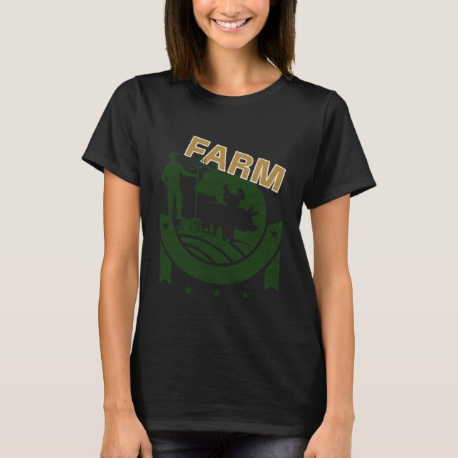 Camiseta Farm Pig America Cow Farmer barn Chicken Field Rib (Anverso)