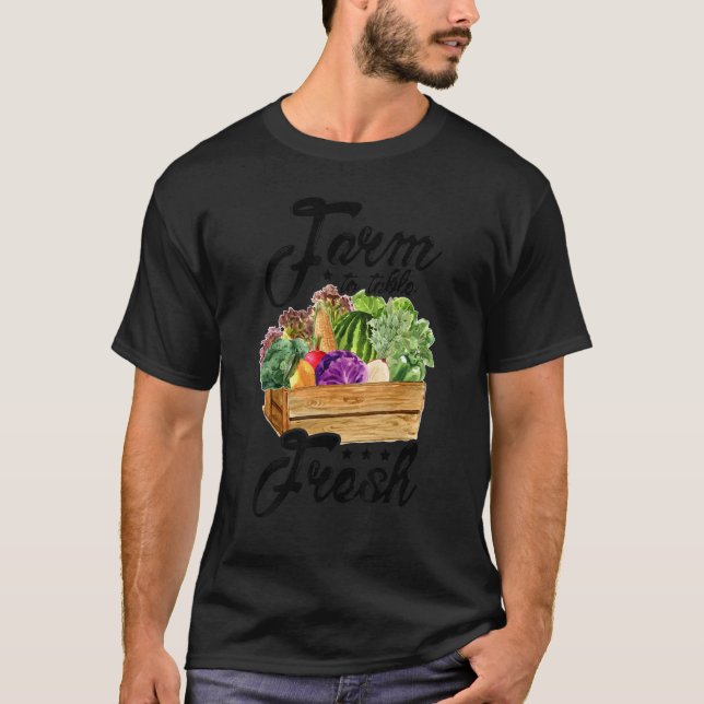 Camiseta Farm To Table Eat Local Farming Agriculteur Tracto (Anverso)