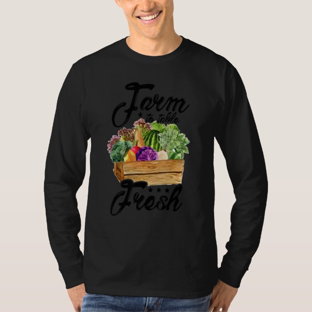 Camiseta Farm To Table Eat Local Farming Agriculteur Tracto (Anverso)