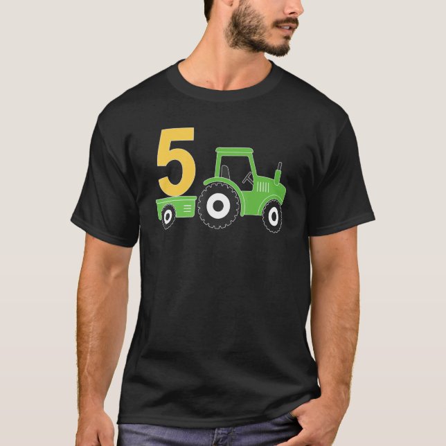 Camiseta Farm Tractor 5º cumpleaños 5 años parte de cumplea (Anverso)