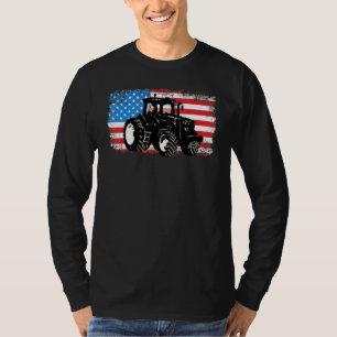 Camiseta Farm Tractor Patriótico Hombres Agricultores De Ba