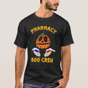 Camiseta Farmacéuticas Calabaza De Boo Calabaza Rojo Y Azul