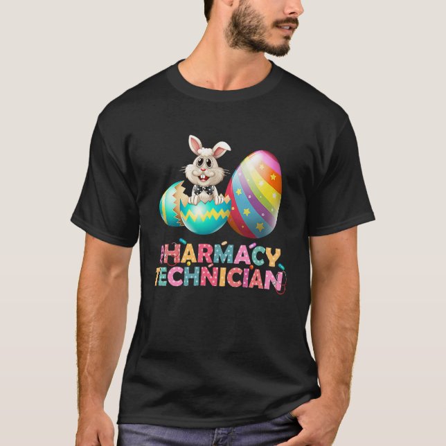 Camiseta Farmacéutico Bunny Pharmacist Happy Easter (Anverso)