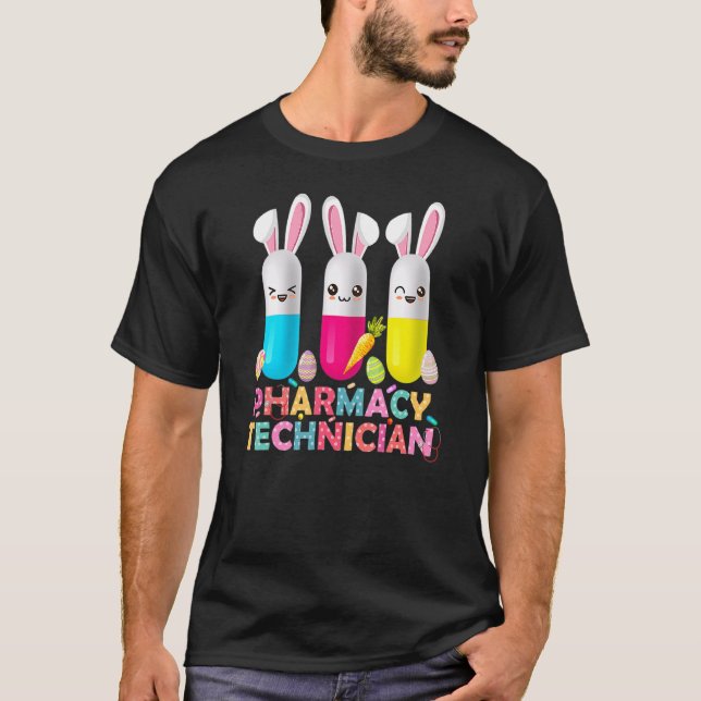 Camiseta Farmacéutico Bunny Pharmacist Happy Easter (Anverso)