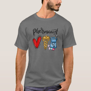 Camiseta Farmacéutico Corazón Funny Farmacéutico Feliz Navi