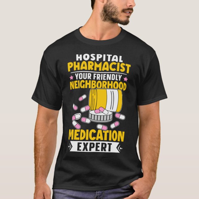 Camiseta Farmacéutico Hospitalario Experto en Medicación de (Anverso)