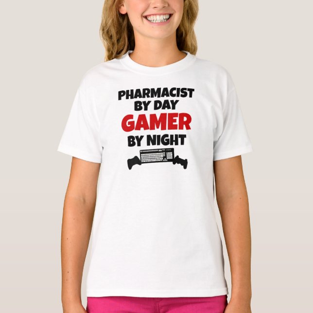 Camiseta Farmacéutico por Day Gamer de noche (Anverso)