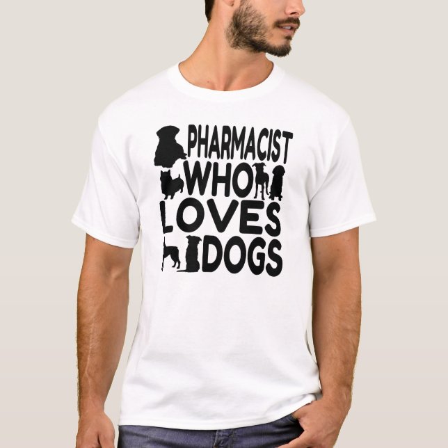 Camiseta Farmacéutico que ama a los perros (Anverso)