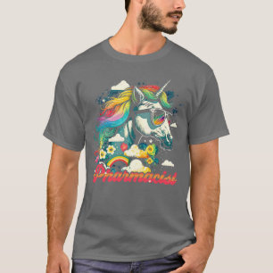Camiseta Farmacéutico Rainbow Unicorn