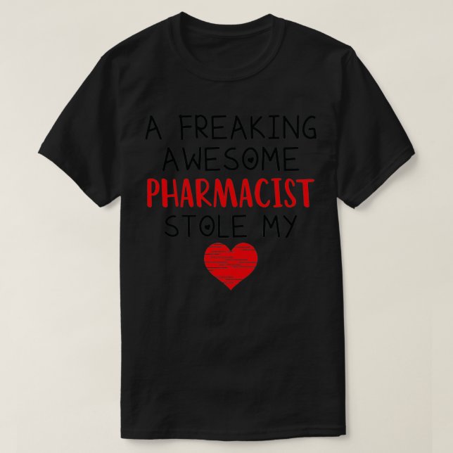 Camiseta Farmacéutico Valentines Funny Red Heart 1 (Diseño del anverso)