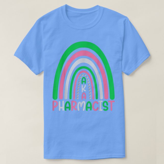 Camiseta Farmacéuticos lindos arco iris, alias farmacéutico (Diseño del anverso)