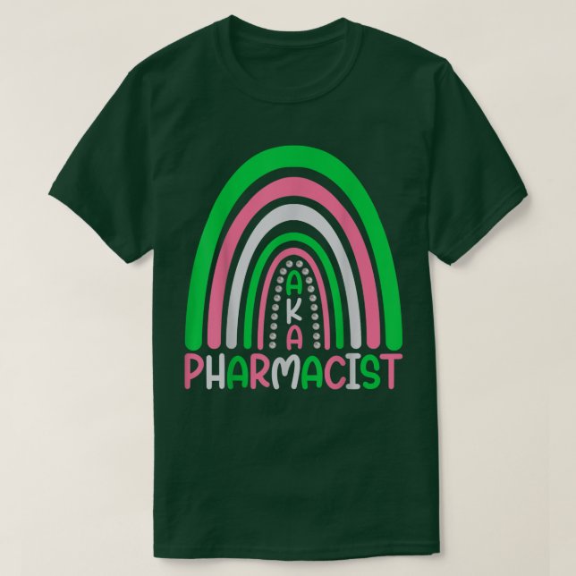 Camiseta Farmacéuticos lindos arco iris, alias farmacéutico (Diseño del anverso)