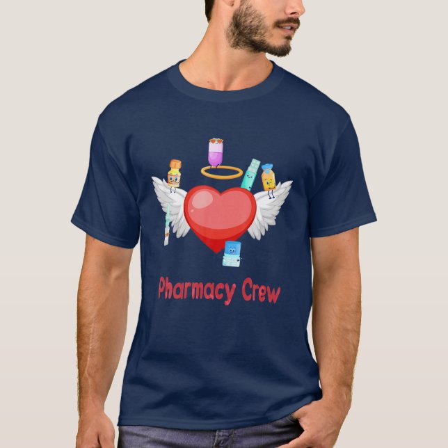 Camiseta Farmacia de la tripulación Angel Farmacia del cora (Anverso)