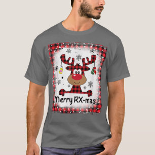 Camiseta Farmacia de Navidades de RX-Mas renos de mora blan