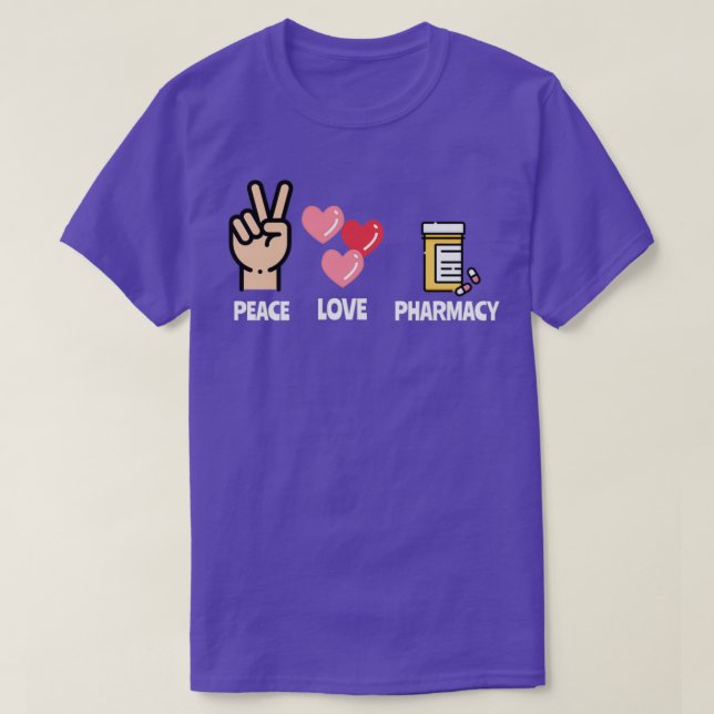 Camiseta Farmacia del Amor de la Paz Escuela Farmacéutica E (Diseño del anverso)