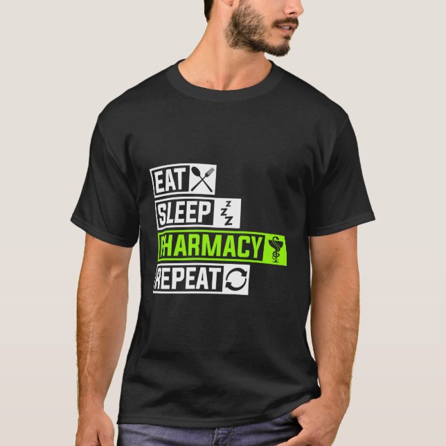 Camiseta Farmacia Del Sueño Del Alimento Repetir La Profesi (Anverso)