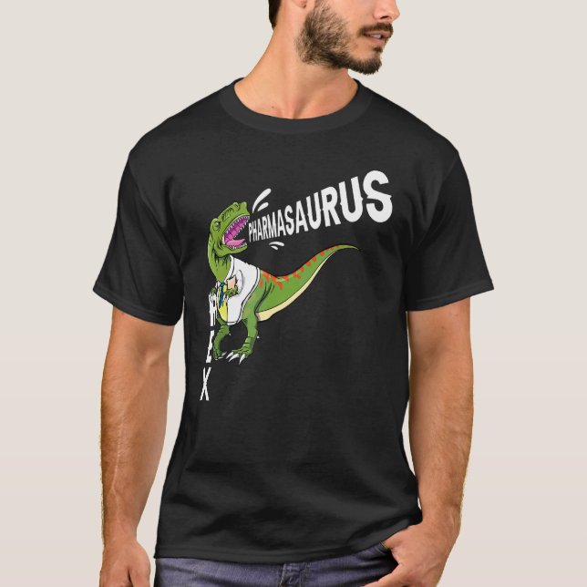 Camiseta Farmacia Dinosaurio Pharma Saurus Rex Pharmasaurus (Anverso)