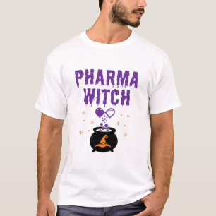 Camiseta Farmacia Farmacéutica Halloween Tech Pharma Bruja