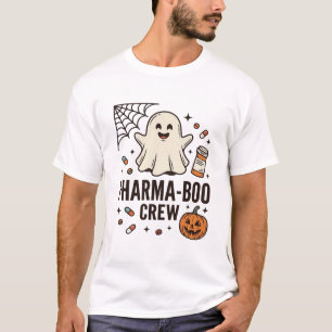 Camiseta Farmacia Halloween Pharma Boo Crew Fantasma Lindo_