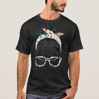 Camiseta Farmacia Tech Life Messy Hair Woman Bun Healthcare