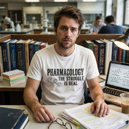 Camiseta Farmacología La Lucha Es Real Divertida Farmacia