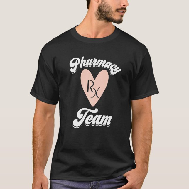 Camiseta Farmacy Tech Team Pharmacy Week Rx Pink Heart App (Anverso)