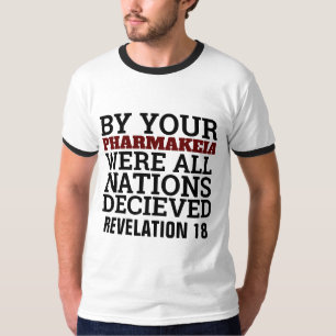 CAMISETA FARMAQUEÍA, VACUNA, MARCA DE LA BESTIA, CAMISAS