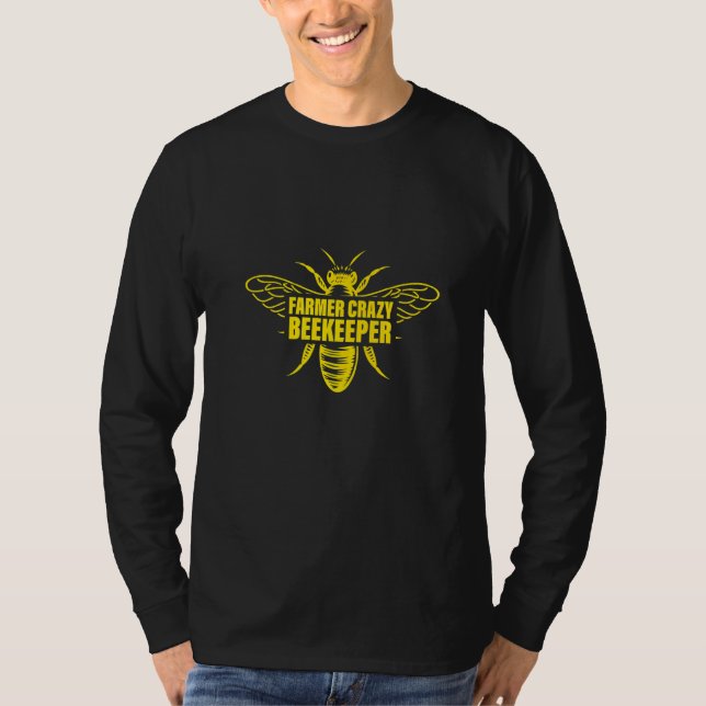 Camiseta Farmer Crazy Beekeeper Beekeeping Honeybee   (Anverso)