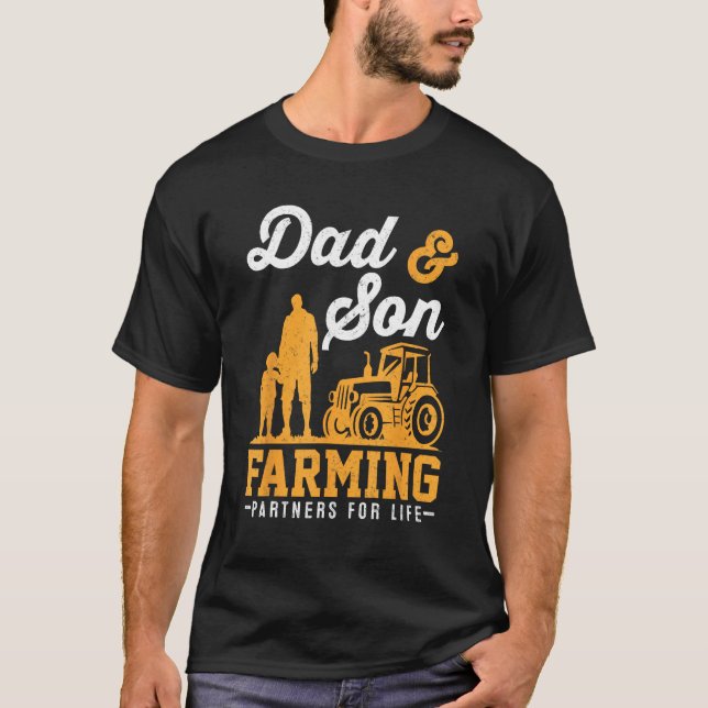 Camiseta Farmer Family Dad And Son Farming Matching Boys Fa (Anverso)