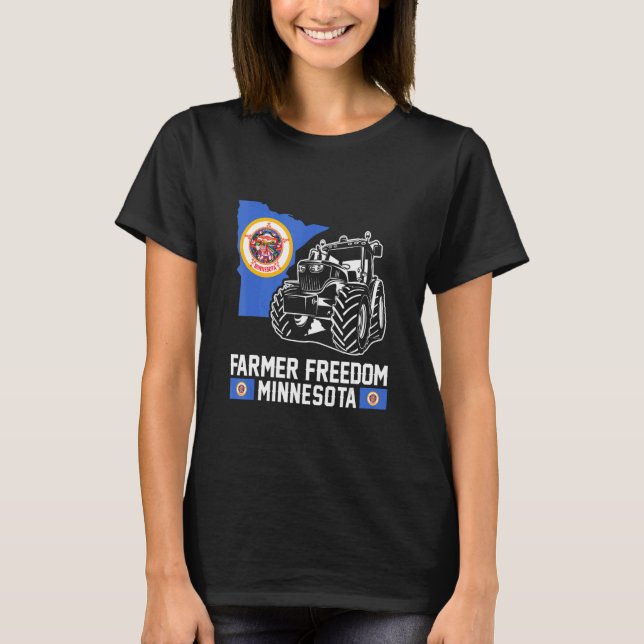 Camiseta Farmer Freedom Minnesota Tractor Support (Anverso)