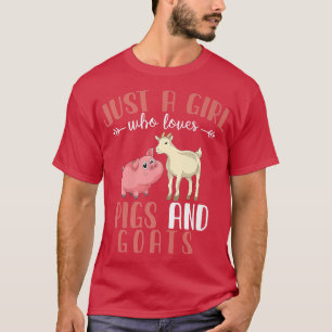 Camiseta Farmer Goat Farm Animal Girls Animal Lover Women P