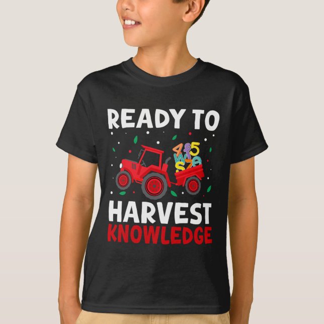 Camiseta Farmer Kids Back To School Teacher Farming Tractor (Anverso)