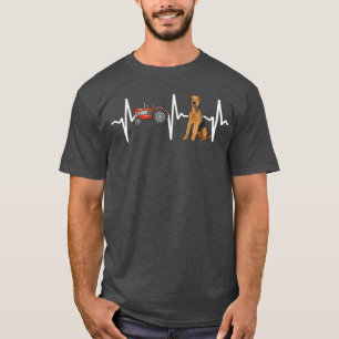 Camiseta Farmer Tractor Airedale Terrier Heartbeat Dog Love