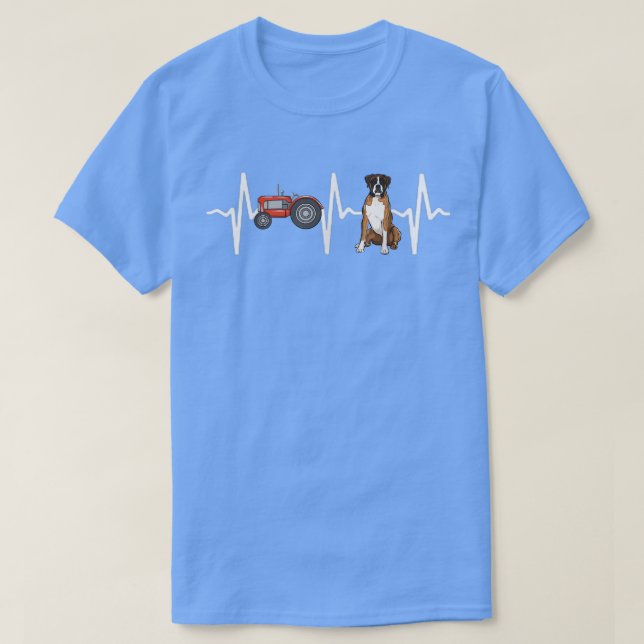 Camiseta Farmer Tractor Boer Heartbeat Dog Lover  (Diseño del anverso)