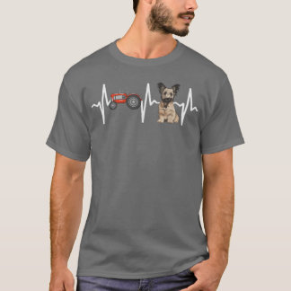 Camiseta Farmer Tractor Skye Terrier Heartbeat Dog Lover