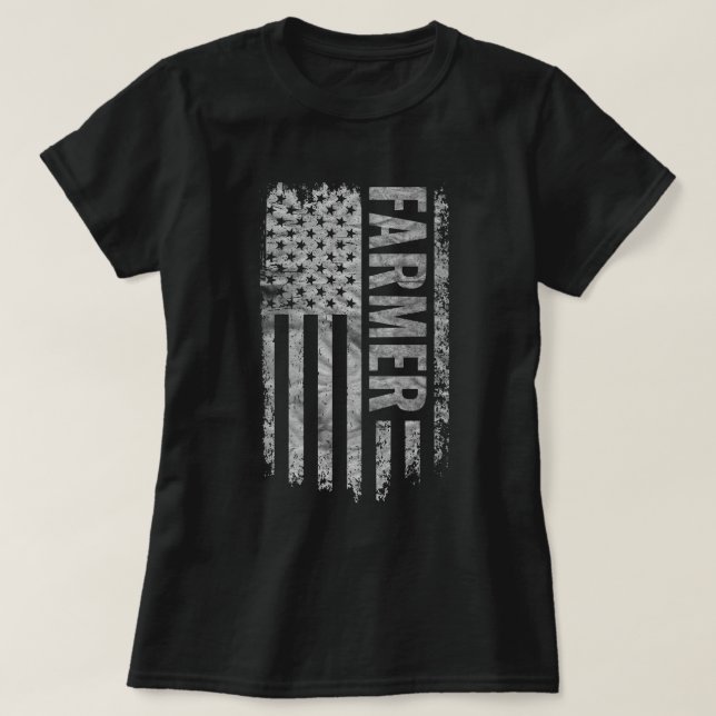Camiseta Farmer USA Flag Distressed design (Diseño del anverso)