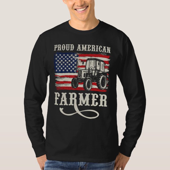 Camiseta Farmer with USA Flag Proud American Farmer (Anverso)