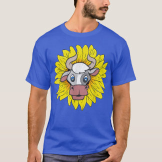Camiseta Farming Cow Lover Hippie Sunflower Farmer Farm Ani