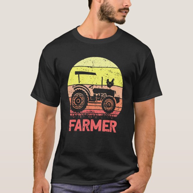 Camiseta Farming Tractor Retro Farmer (Anverso)
