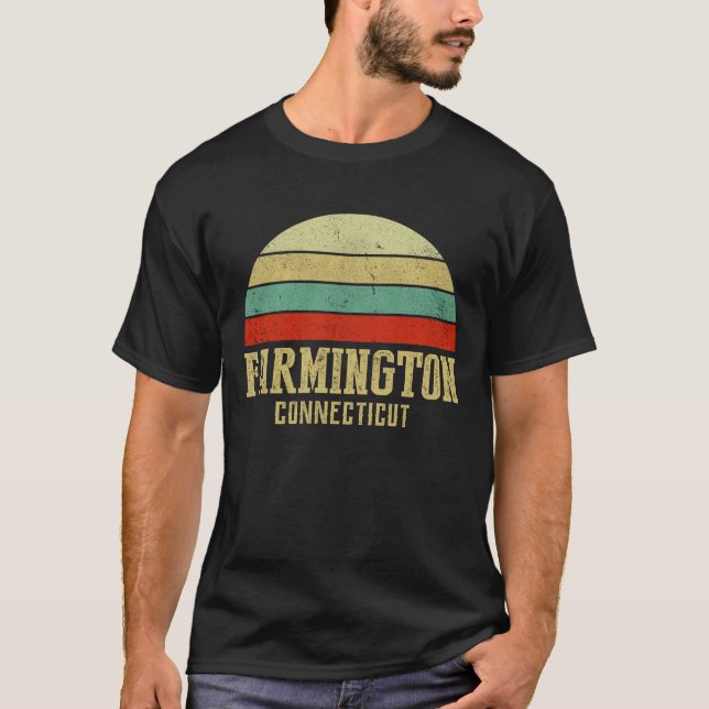 Camiseta FARMINGTON CONNECTICUT Vintage Retro Sunset (Anverso)