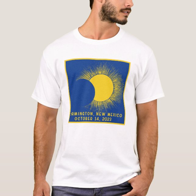 Camiseta FARMINGTON NUEVO MÉXICO Eclipse Solar Anular OCT (Anverso)