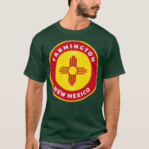 Camiseta Farmington Nuevo México NM Badge con una marca Zia