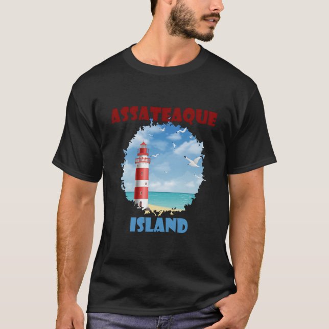 Camiseta Faro costero de la isla de Assateague (Anverso)