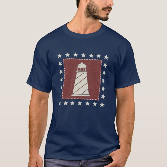 Camiseta Faro costero del arte el | en rojo (Anverso)