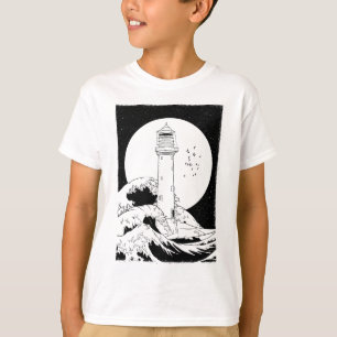 Camiseta Faro de Bell Rock con luna llena