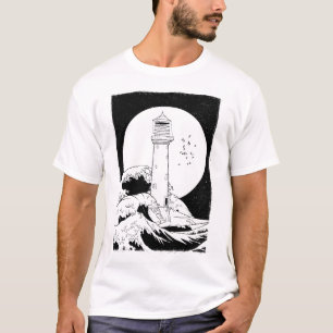 Camiseta Faro de Bell Rock con luna llena